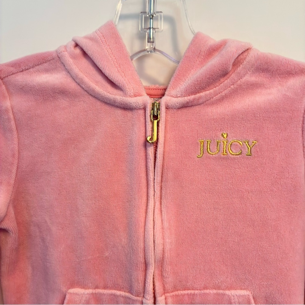 Juicy Couture Kids Toddler Girl Velour Zip-Up Hoodie Pink Size 3T - Picture 2 of 8